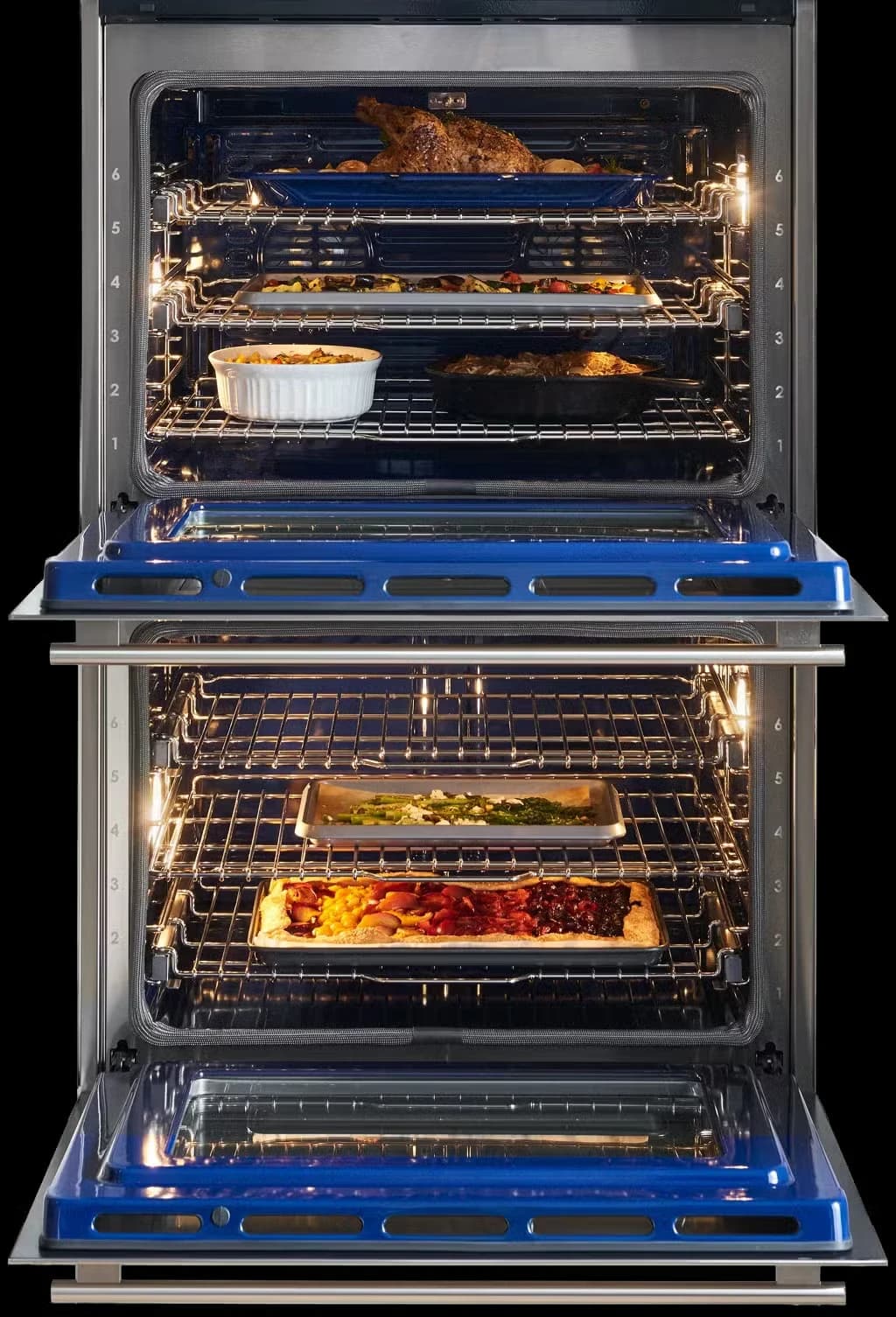 Detalhe de recurso de 76,2 cm Série E Transicional Forno duplo de embutir