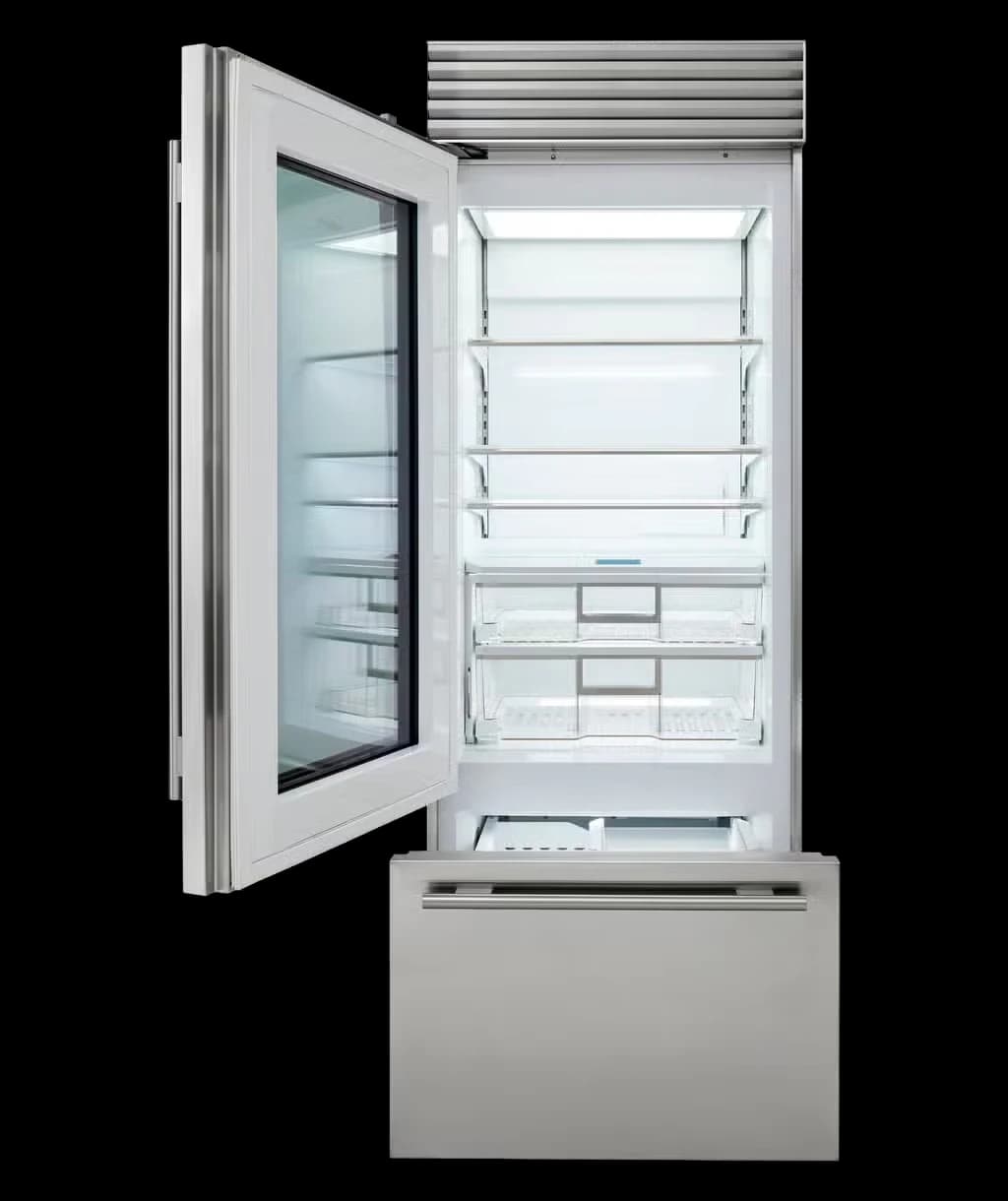 Detalhe de Classic Combinado superior e inferior Refrigerador/Freezer com Vidro Door
