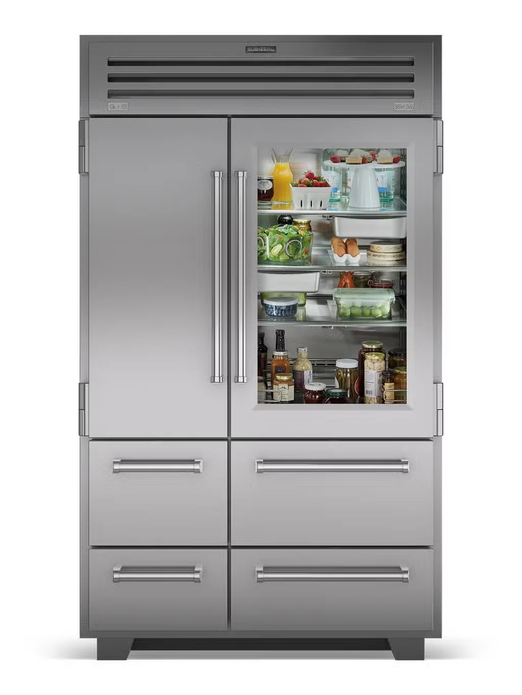 121,9 cm PRO Refrigerador/Freezer com Vidro Door