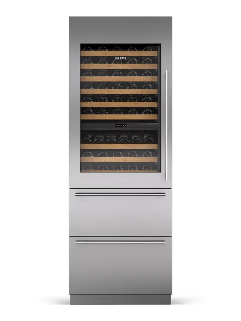 76,2 cm Designer Adega com Gavetas de refrigeração — Pronto para painel