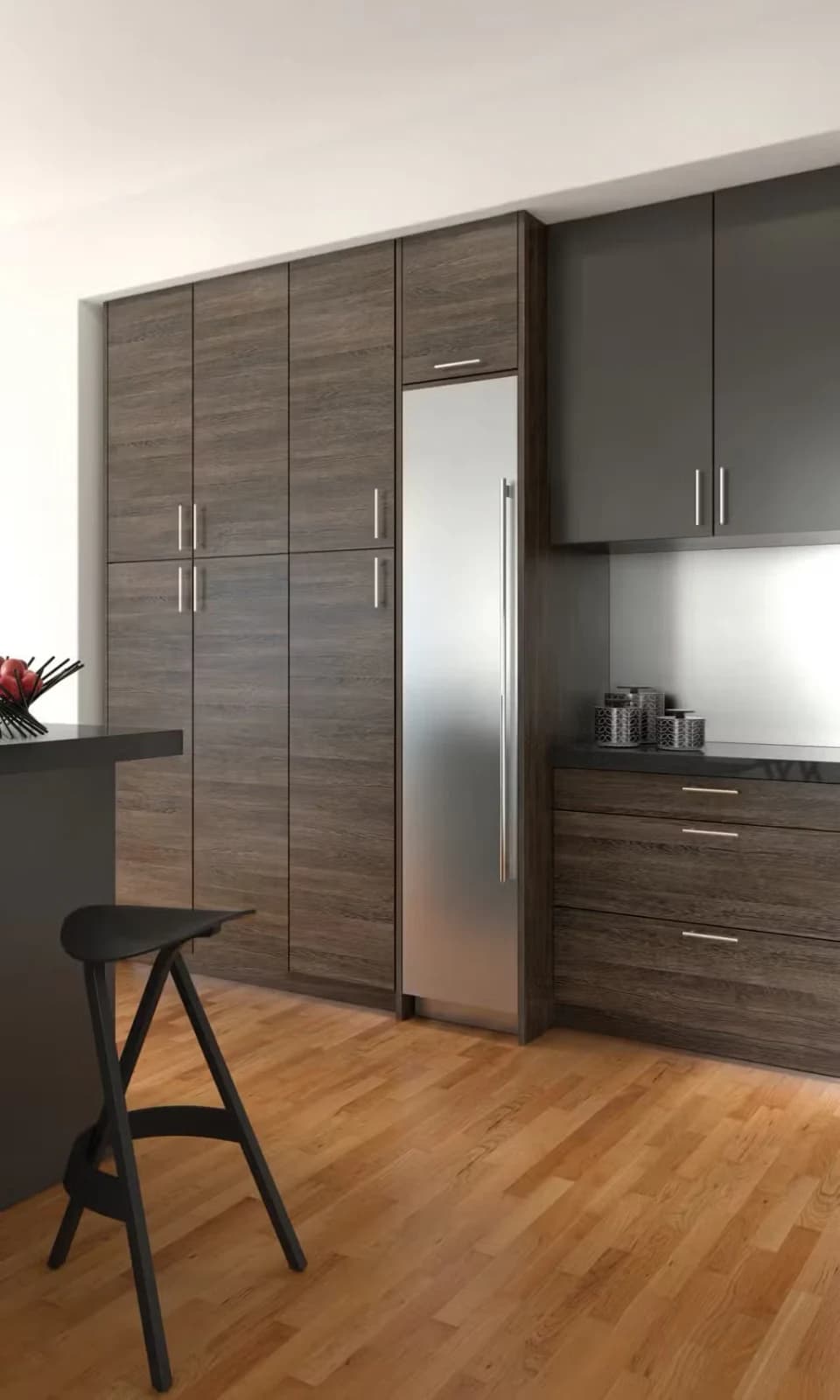 Detalhe de Designer Freezer em coluna